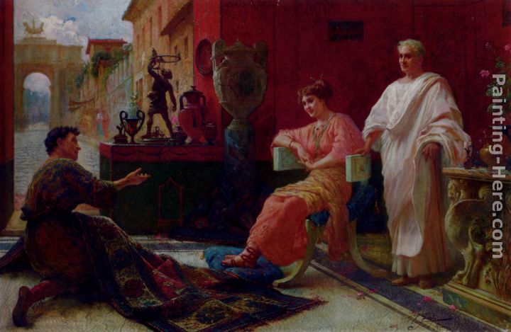 The Carpet Merchant painting - Ettore Forti The Carpet Merchant art painting